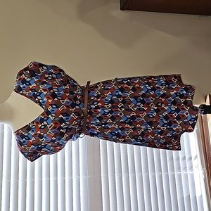 Geometric Print Dress with Back Detailing